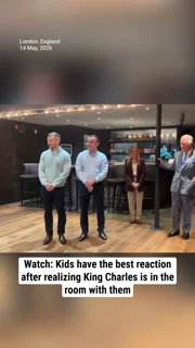 Watch: Kids have the best reaction after realizing King Charles is in the room with them