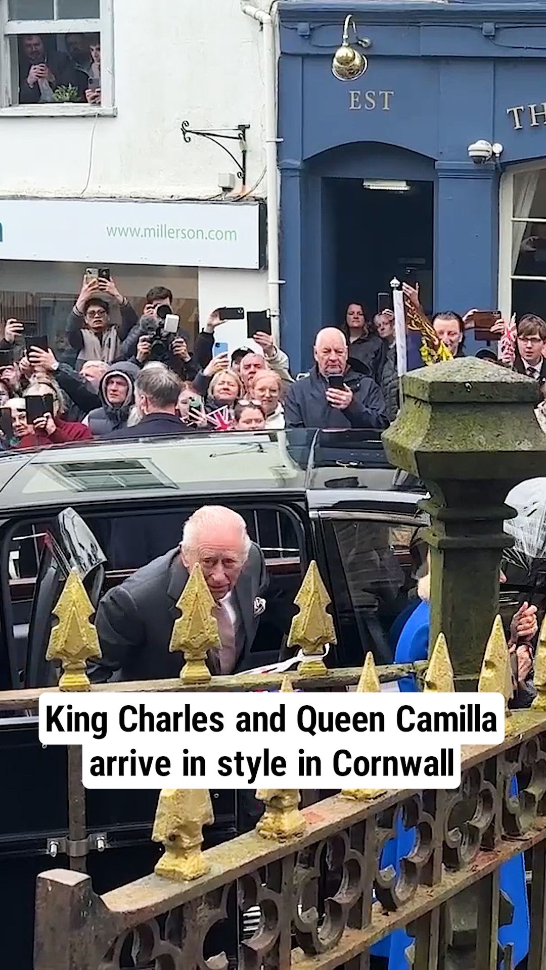 King Charles and Queen Camilla arrive in style in Cornwall