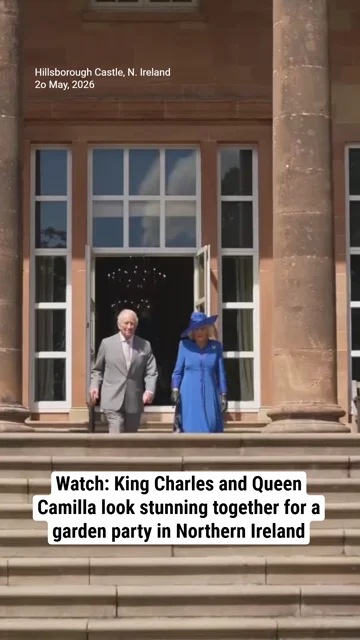 Watch: King Charles and Queen Camilla look stunning together for a garden party in Northern Ireland
