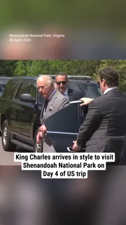 King Charles arrives in style to visit Shenandoah National Park on Day 4 of US trip