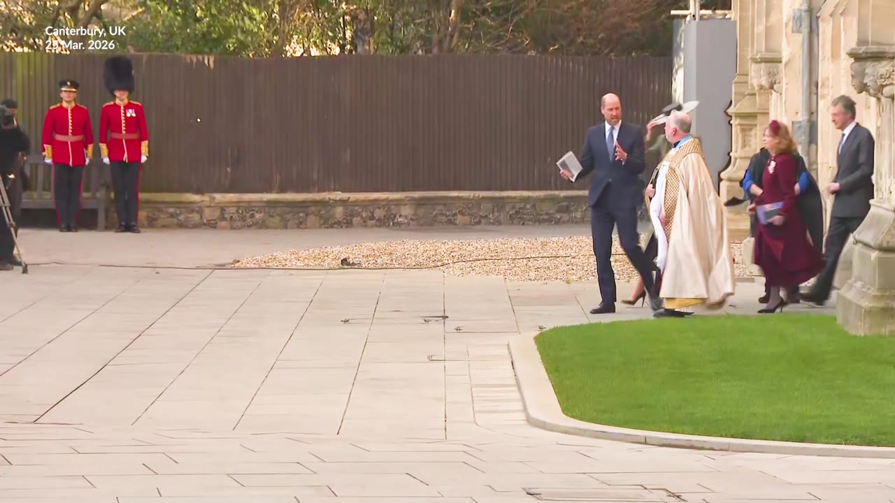 Watch: Princess of Wales carefully hold on to her hat as she leaves the Canterbury event