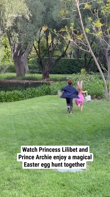 Watch Princess Lilibet and Prince Archie enjoy a magical Easter egg hunt together