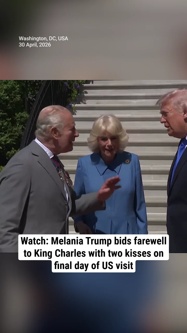 Watch: Melania Trump bids farewell to King Charles with two kisses on final day of US visit
