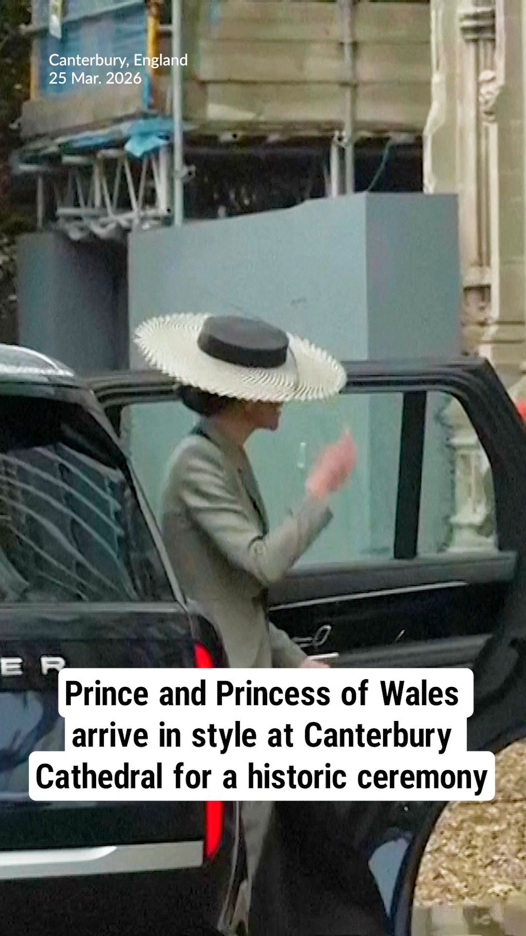 Prince and Princess of Wales arrive in style at Canterbury Cathedral for a historic ceremony