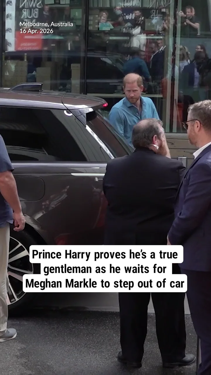 Prince Harry proves he’s a true gentleman as he waits for Meghan Markle to step out of car