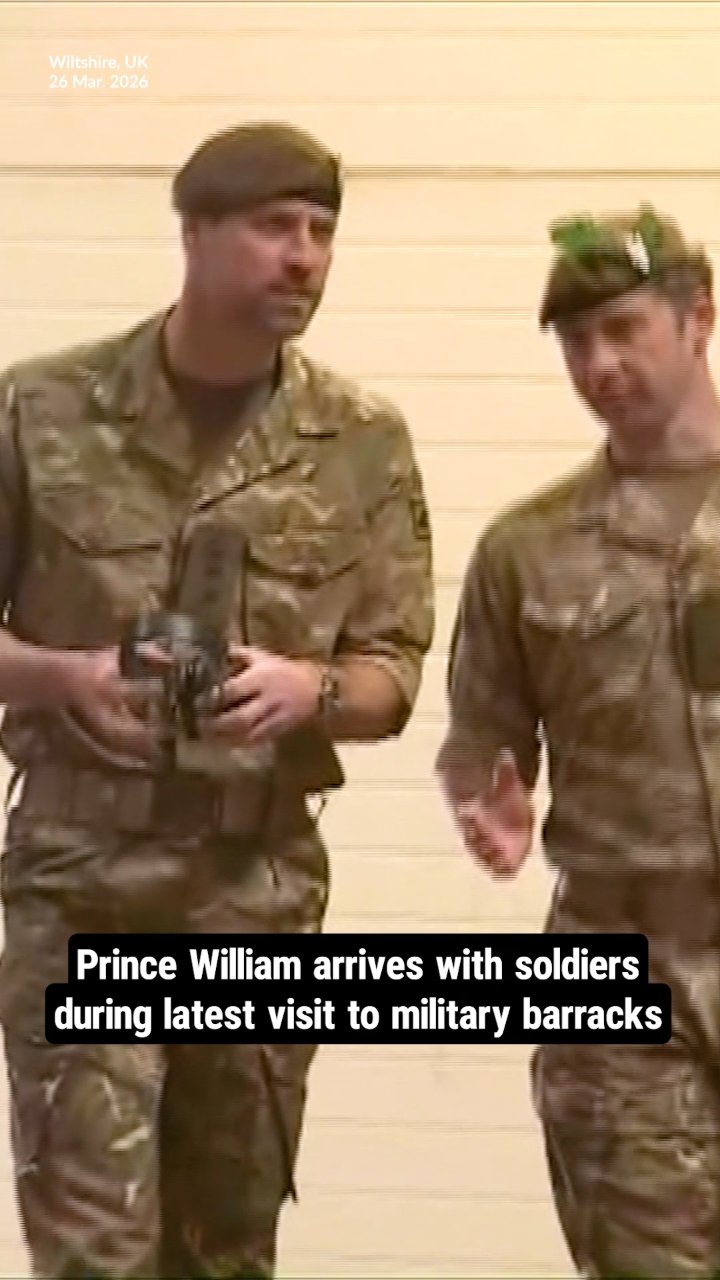 Prince William arrives with soldiers during latest visit to military barracks