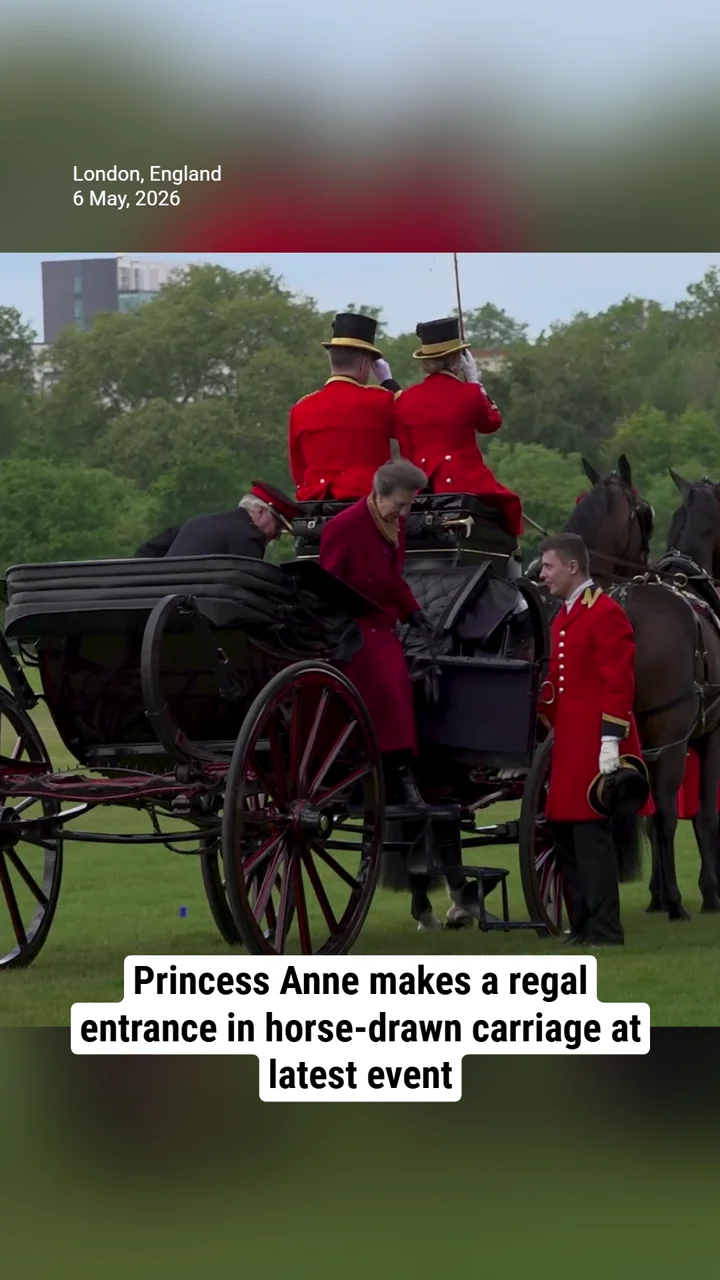 Princess Anne makes a regal entrance in horse-drawn carriage at latest event