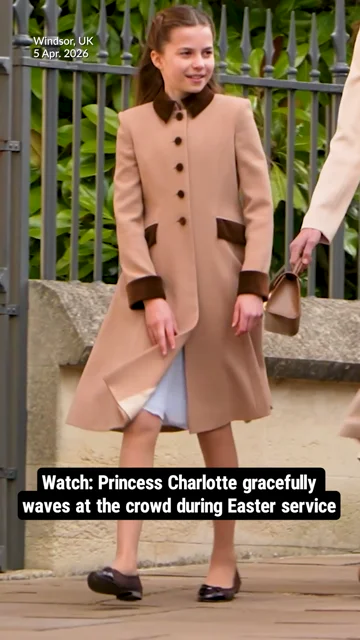 Watch: Princess Charlotte gracefully waves at the crowd during Easter service