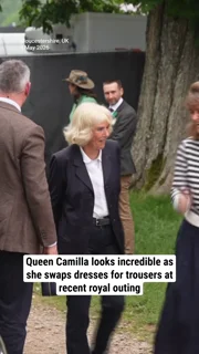 Queen Camilla looks incredible as she swaps dresses for trousers at recent royal outing