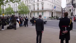 Watch King Charles get greeted by Lady Sarah Chatto with two kisses and the perfect curtsy