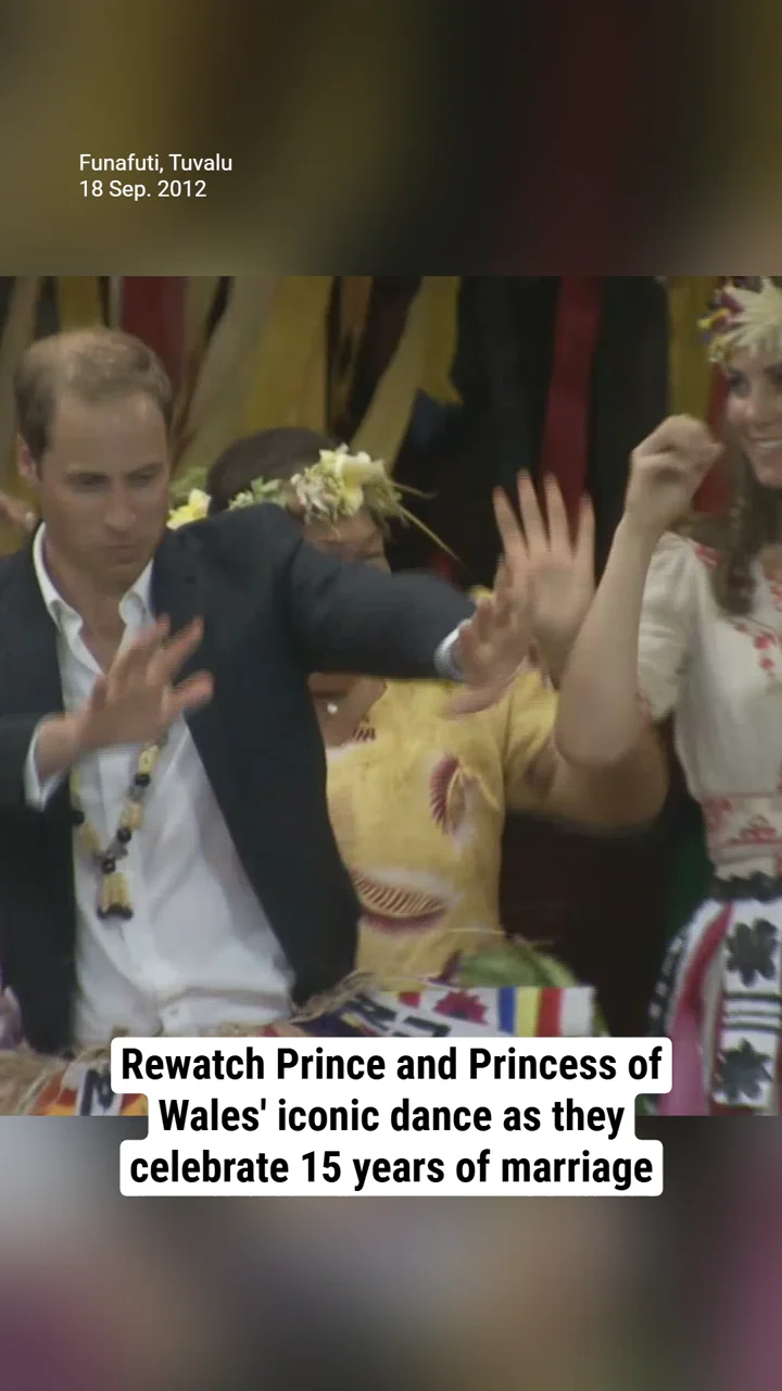 Rewatch Prince and Princess of Wales' iconic dance as they celebrate 15 years of marriage