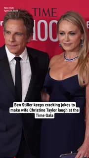 Ben Stiller keeps cracking jokes to make wife Christine Taylor laugh at the Time Gala