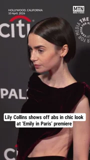 Lily Collins shows off abs in chic look at ‘Emily in Paris’ premiere