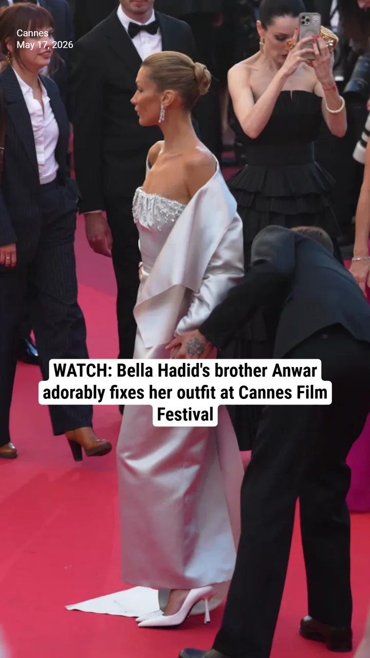 WATCH: Bella Hadid's brother Anwar adorably fixes her outfit at Cannes Film Festival