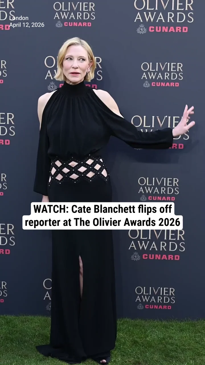 WATCH: Cate Blanchett flips off reporter at The Olivier Awards 2026