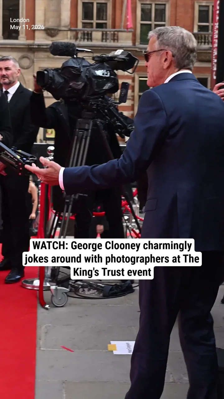 WATCH: George Clooney charmingly jokes around with photographers at The King's Trust event