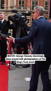 WATCH: George Clooney charmingly jokes around with photographers at The King's Trust event