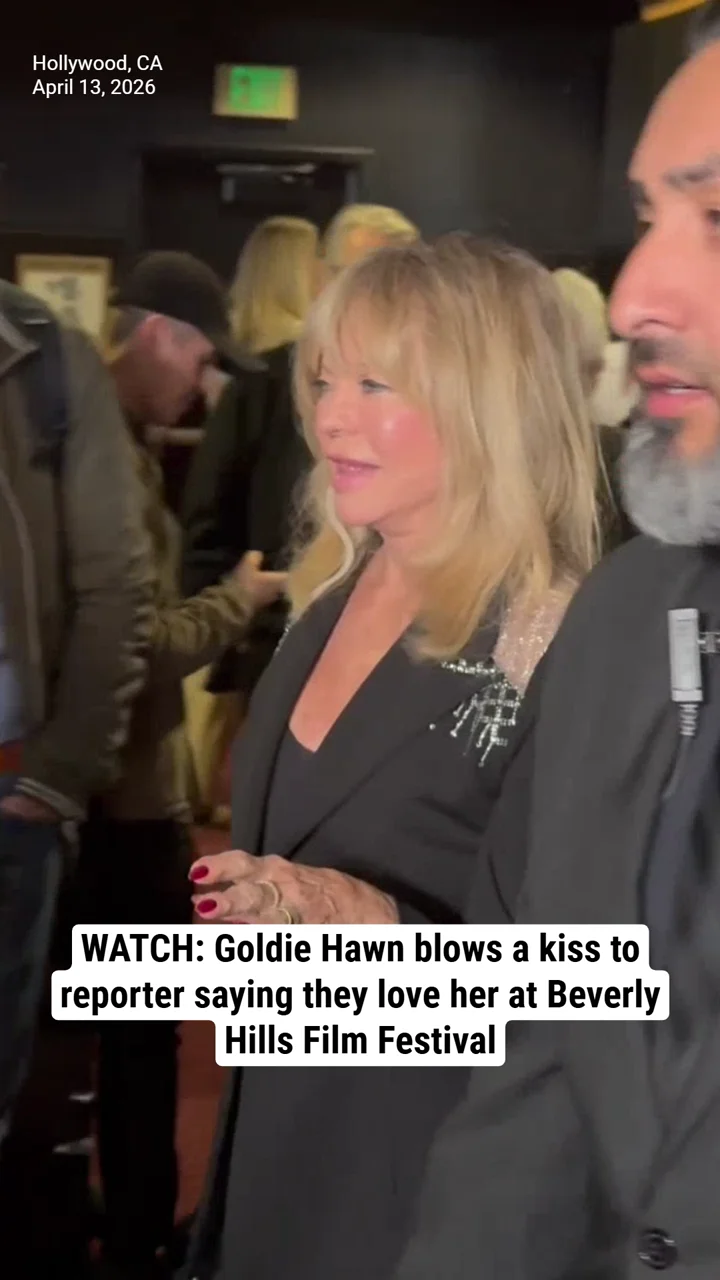 WATCH: Goldie Hawn blows a kiss to reporter saying they love her at Beverly Hills Film Festival