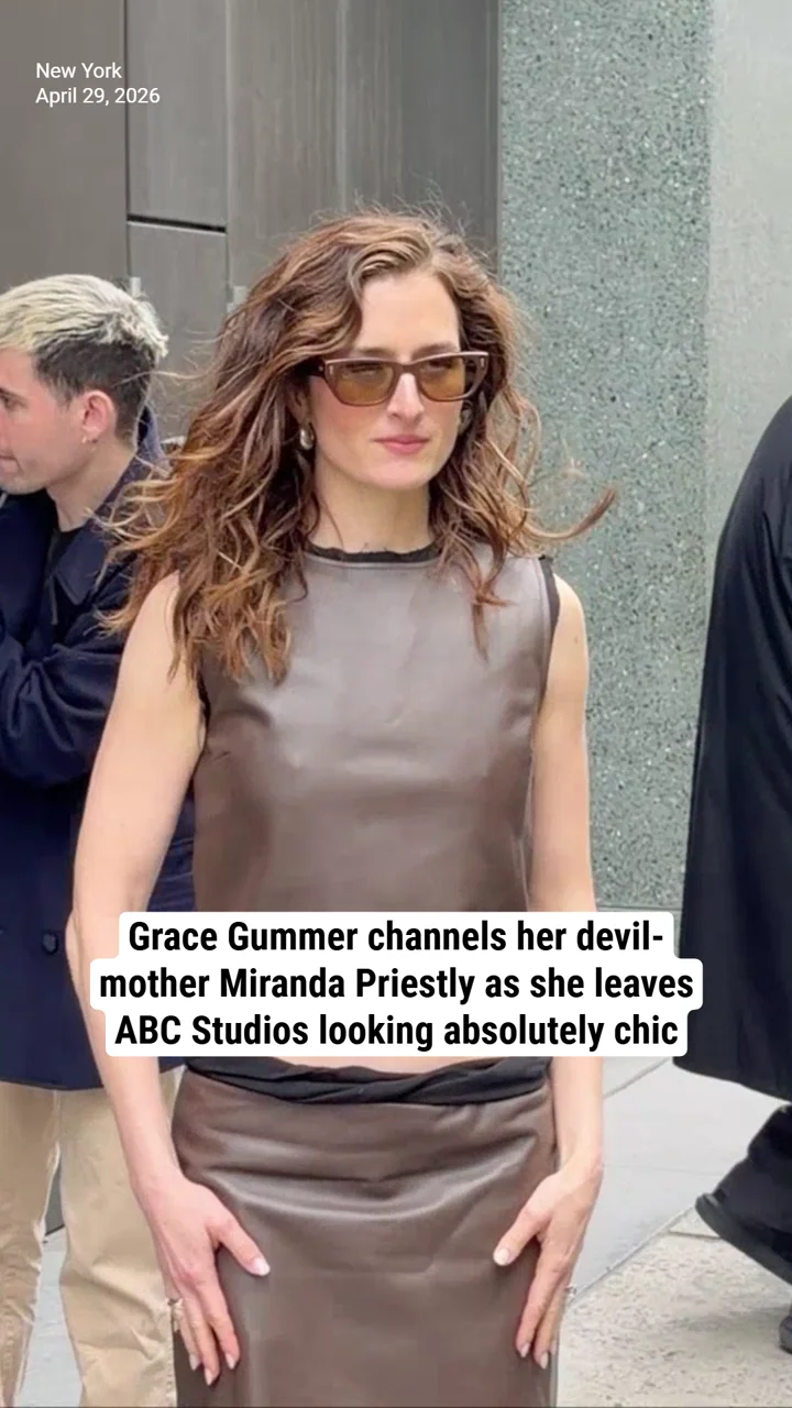 Grace Gummer channels her devil-mother Miranda Priestly as she leaves ABC Studios looking absolutely chic