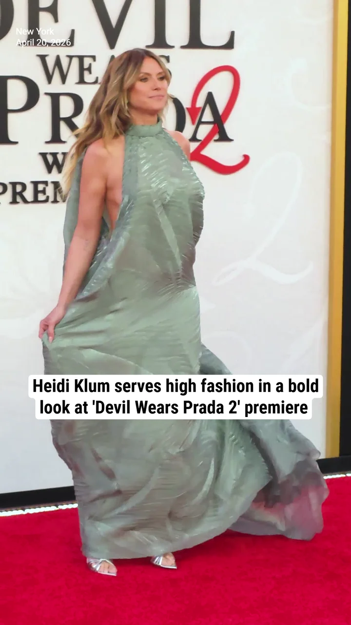 Heidi Klum serves high fashion in a bold look at 'Devil Wears Prada 2' premiere