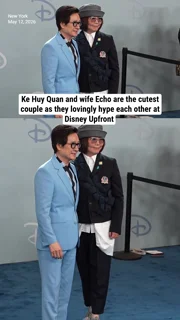 Ke Huy Quan and wife Echo are the cutest couple as they lovingly hype each other at Disney Upfront