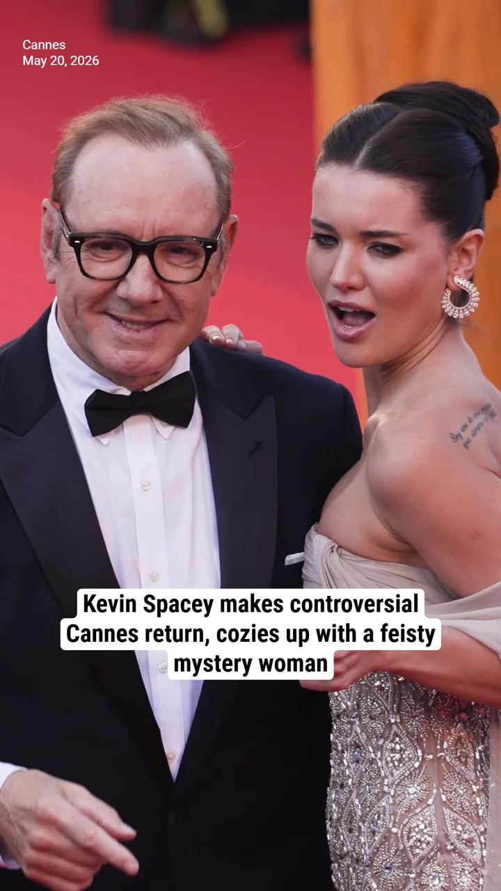 Kevin Spacey makes controversial Cannes return, cozies up with a feisty mystery woman