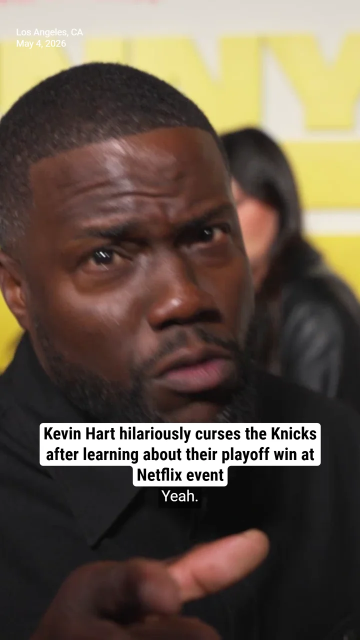 Kevin Hart hilariously curses the Knicks after learning about their playoff win at Netflix event