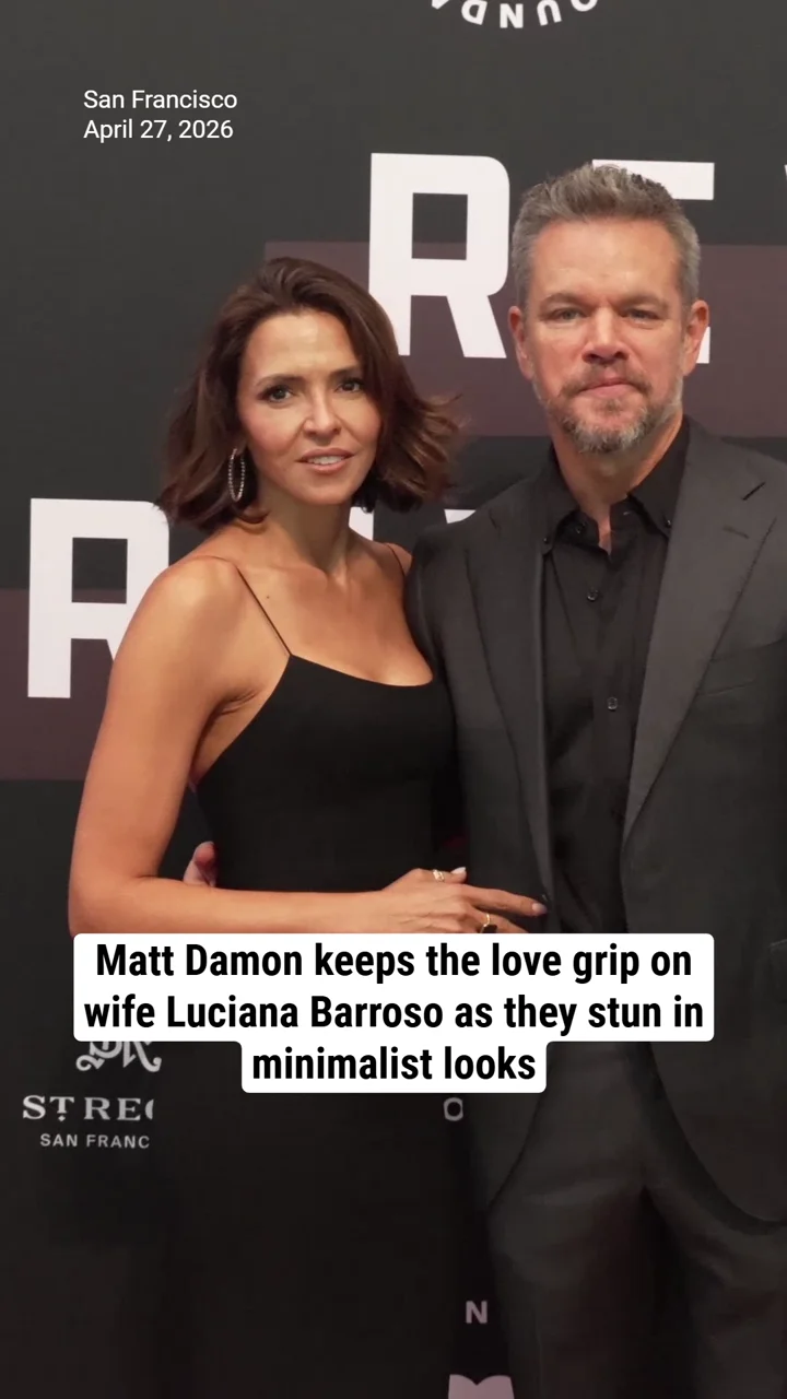 Matt Damon keeps the love grip on wife Luciana Barroso as they stun in minimalist looks
