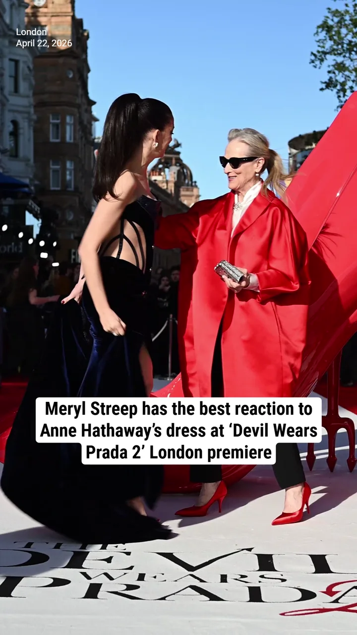 Meryl Streep has the best reaction to Anne Hathaway’s dress at ‘Devil Wears Prada 2’ London premiere