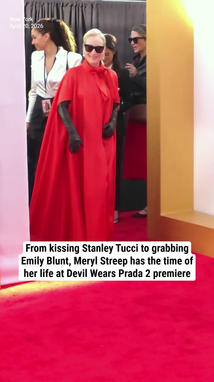 From kissing Stanley Tucci to grabbing Emily Blunt, Meryl Streep has the time of her life at Devil Wears Prada 2 premiere