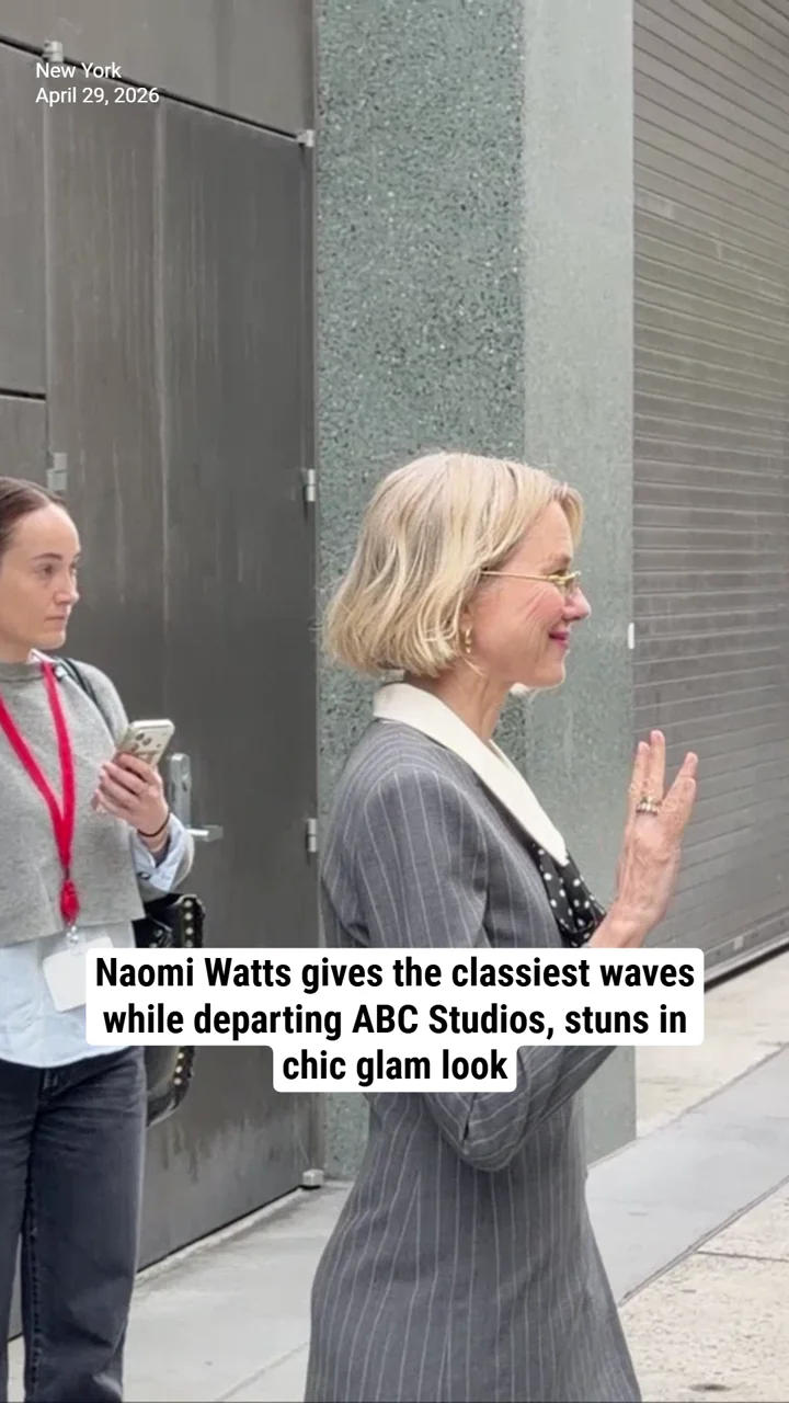 Naomi Watts gives the classiest waves while departing ABC Studios, stuns in chic glam look
