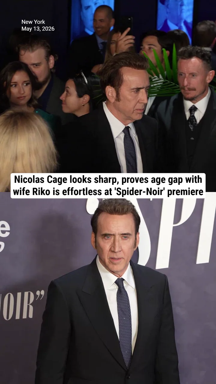 Nicolas Cage looks sharp, proves age gap with wife Riko is effortless at 'Spider-Noir' premiere
