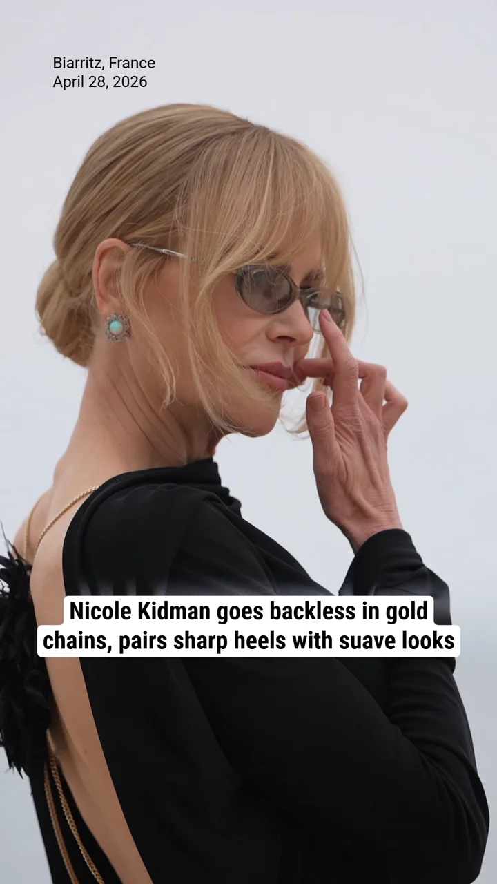Nicole Kidman goes backless in gold chains, pairs sharp heels with suave looks