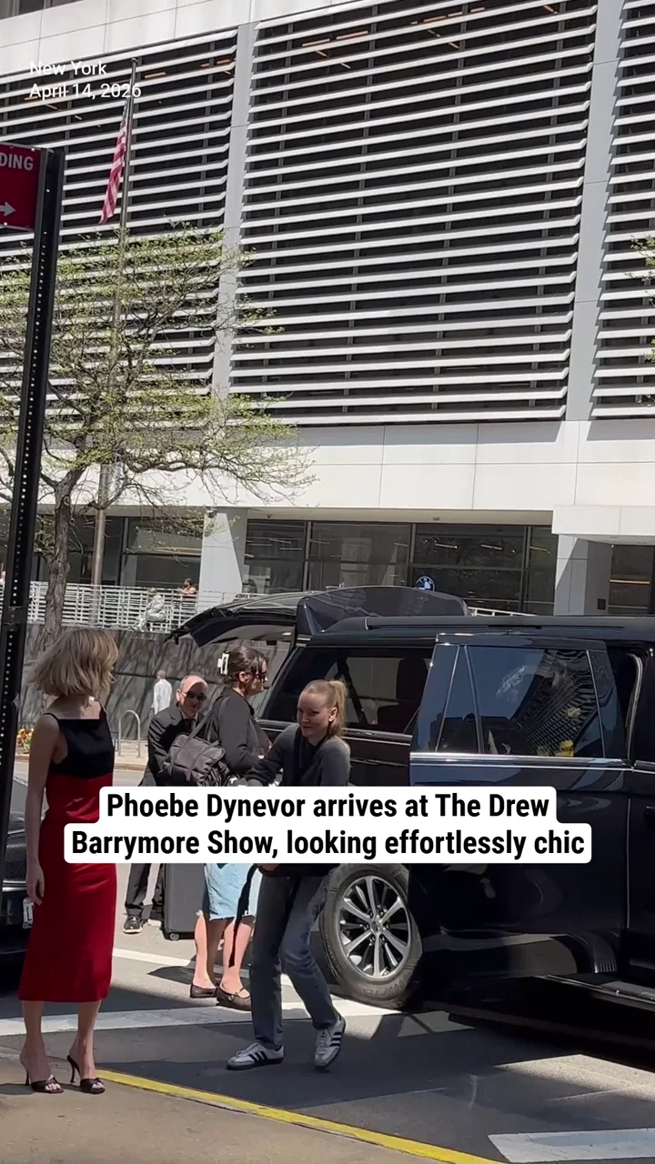 Phoebe Dynevor arrives at The Drew Barrymore Show, looking effortlessly chic