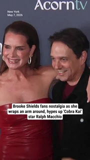 Brooke Shields fans nostalgia as she wraps an arm around, hypes up 'Cobra Kai' icon Ralph Macchio