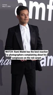 WATCH: Rami Malek has the best reaction to photographers complaining about his sunglasses on the red carpet
