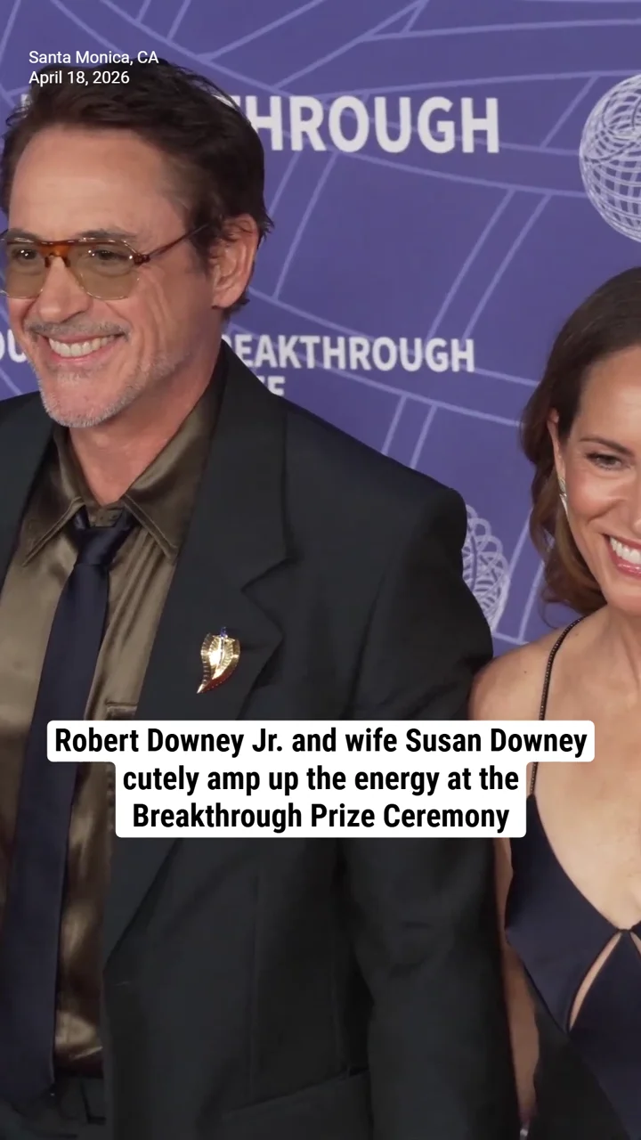 Robert Downey Jr. and wife Susan Downey cutely amp up the energy at the Breakthrough Prize Ceremony