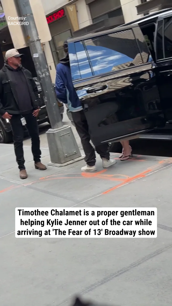 Timothee Chalamet is a proper gentleman helping Kylie Jenner out of the car while arriving at 'The Fear of 13' Broadway show