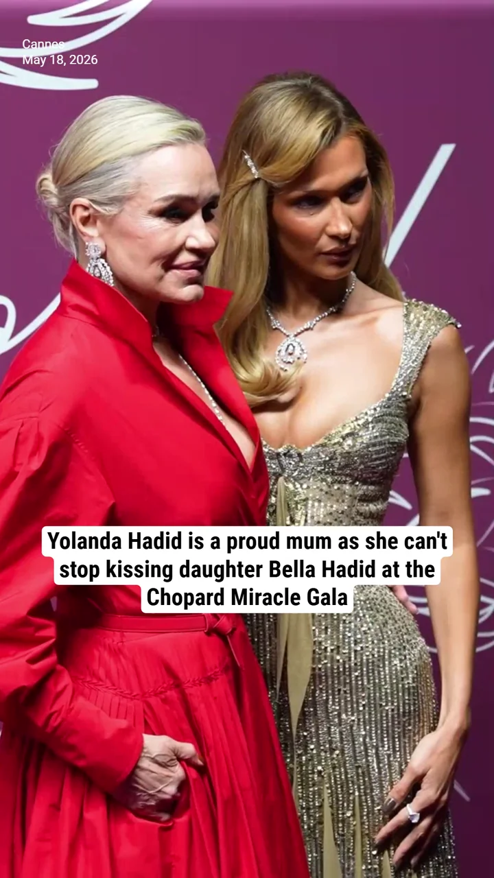 Yolanda Hadid is a proud mum as she can't stop kissing daughter Bella Hadid at the Chopard Miracle Gala