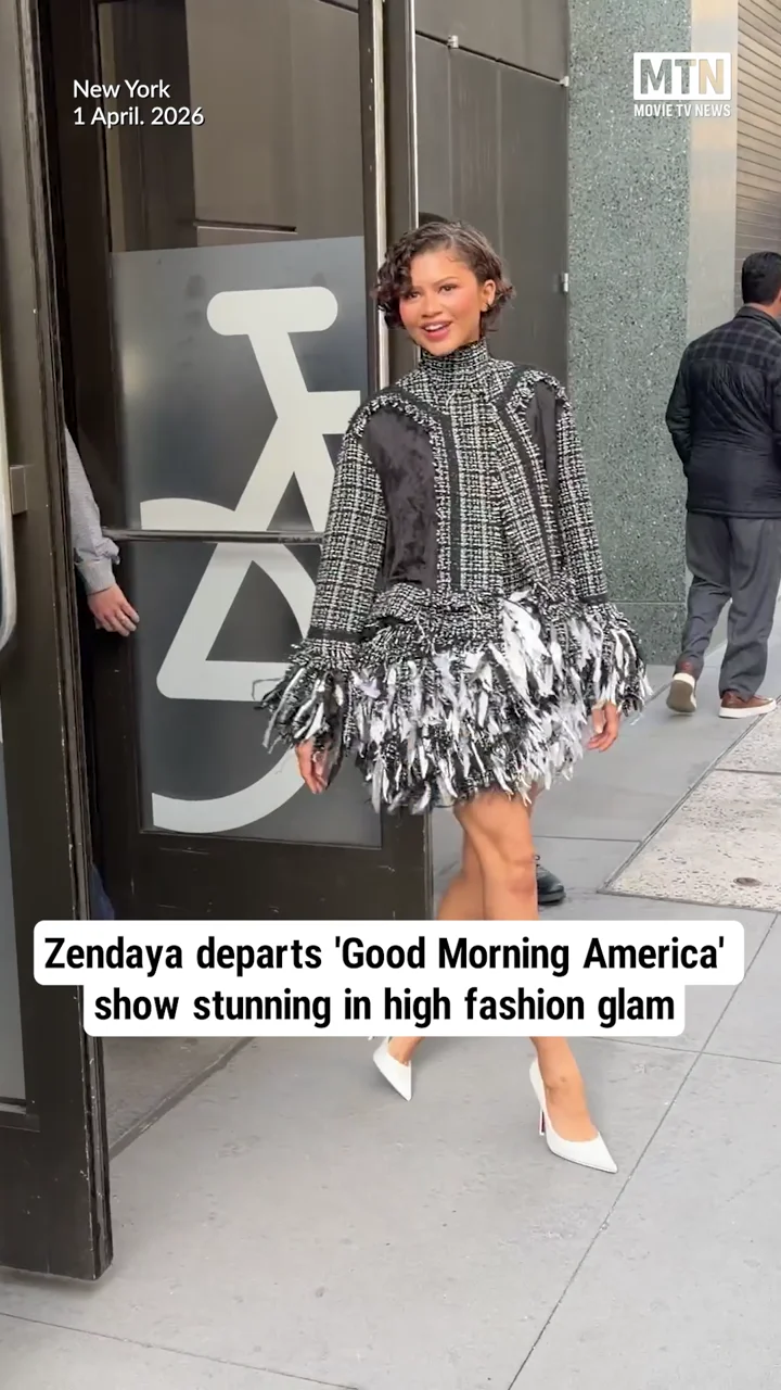 Zendaya departs 'Good Morning America' show stunning in high fashion glam