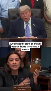 AOC sounds the alarm on drinking water as Trump fast-tracks AI projects