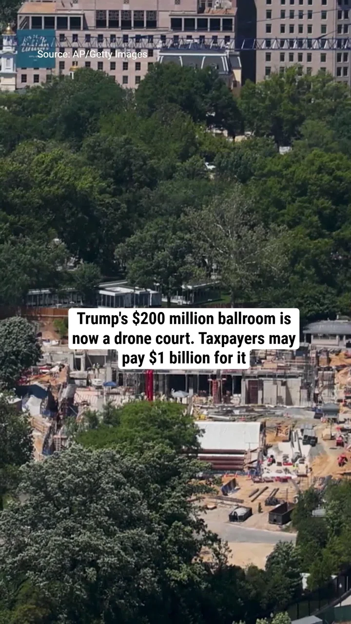 Trump's $200 million ballroom is now a drone court. Taxpayers may pay $1 billion for it