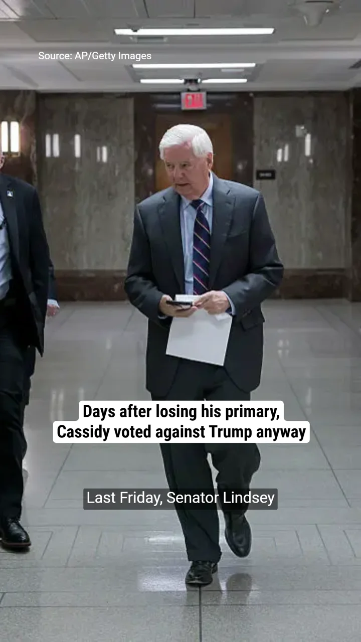 Days after losing his primary, Cassidy voted against Trump anyway