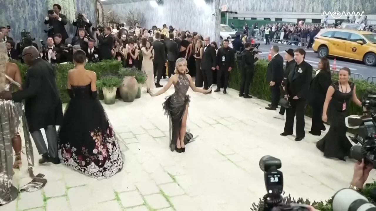 Sabrina Carpenter Channels Audrey Hepburn in a Gown Made of Original Film Reels