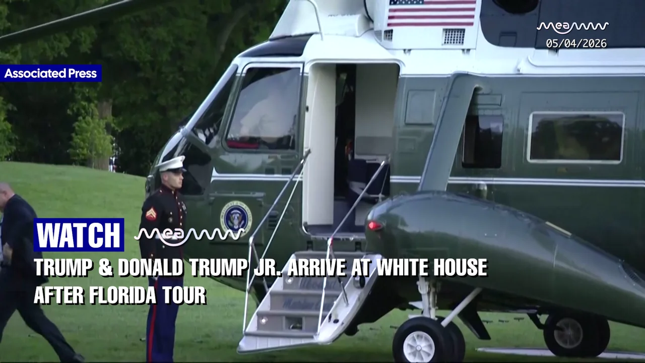 WATCH: Trump & Donald Trump Jr. Arrive at White House After Florida Tour