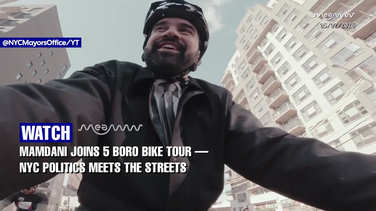 WATCH - Zohran Mamdani Spotted Riding Through NYC at 5 Boro Bike Tour in Viral Moment
