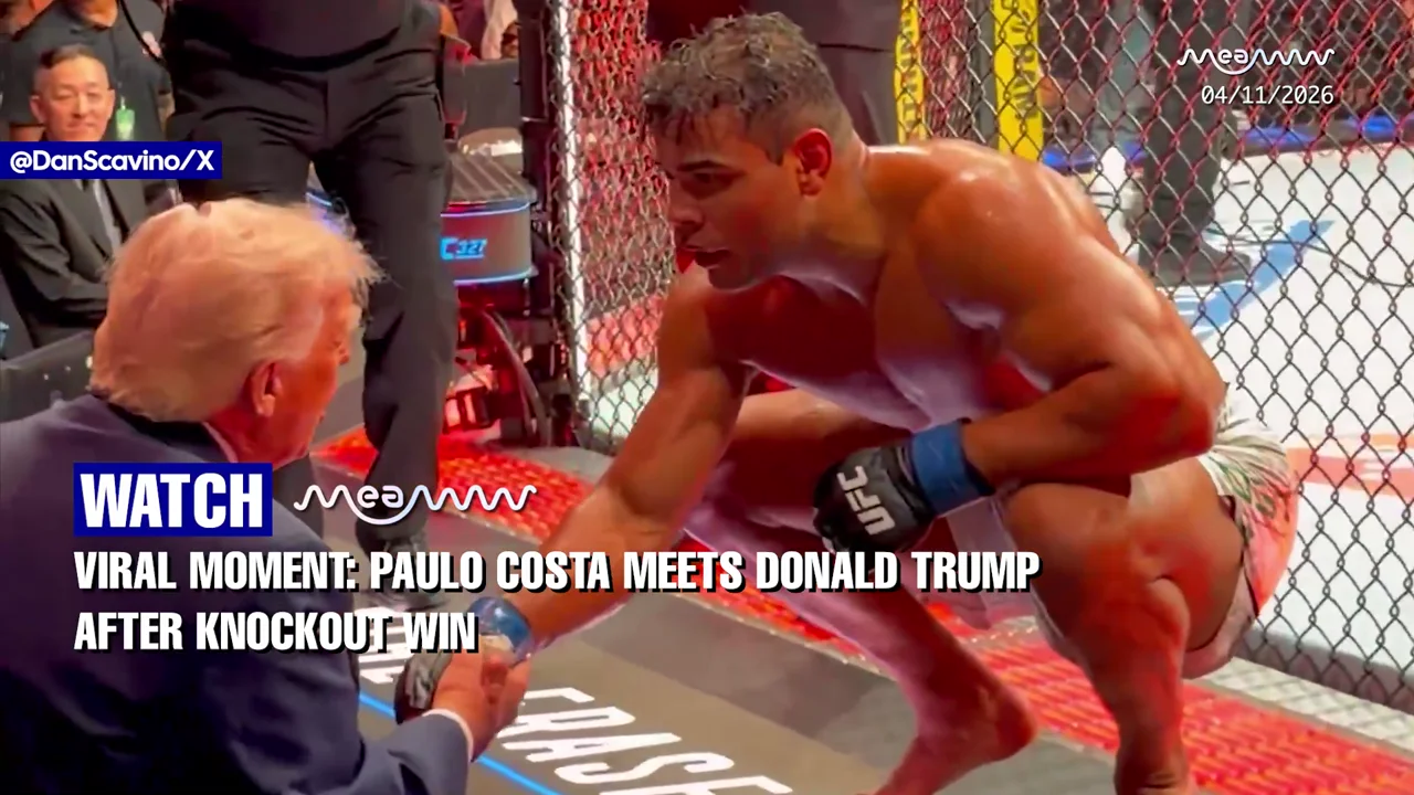 WATCH - Paulo Costa Shakes Hands with Donald Trump After Brutal Head Kick KO | UFC 327