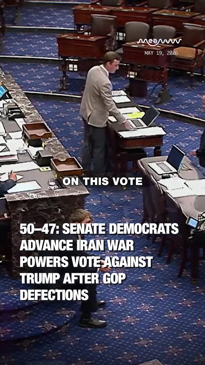 50–47: Senate Democrats Advance Iran War Powers Vote Against Trump After GOP Defections
