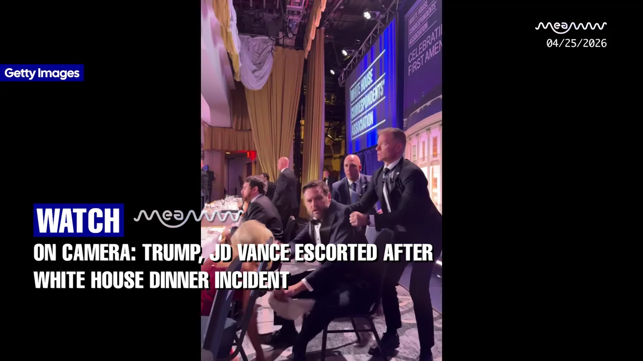 Footage From The Stage Shows JD Vance & Trump Being Rushed Out of Correspondents' Dinner Simultaneously