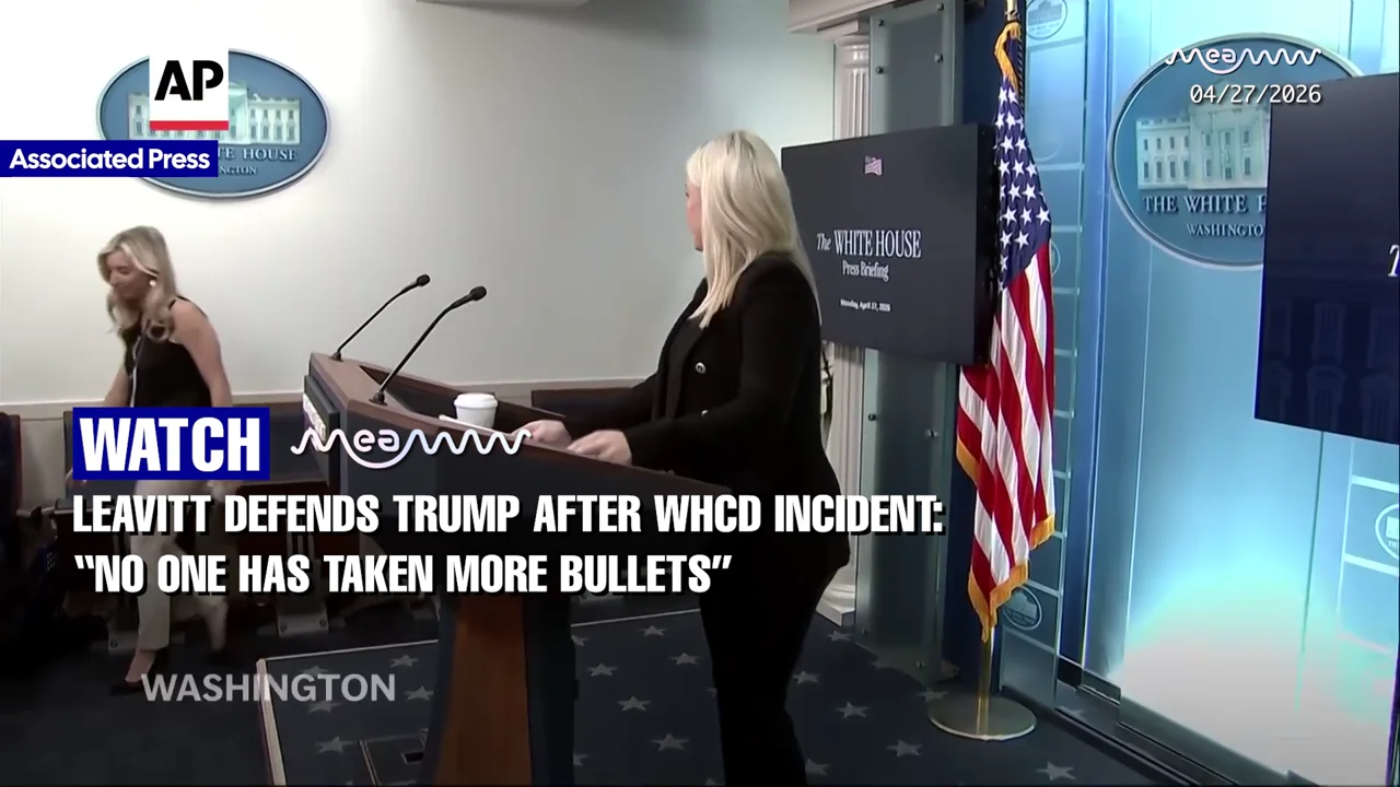 "Nobody Has Faced More Bullets Than Donald Trump" — Leavitt Blasts Democrats & Media for Fueling Political Violence After WHCD Shooting